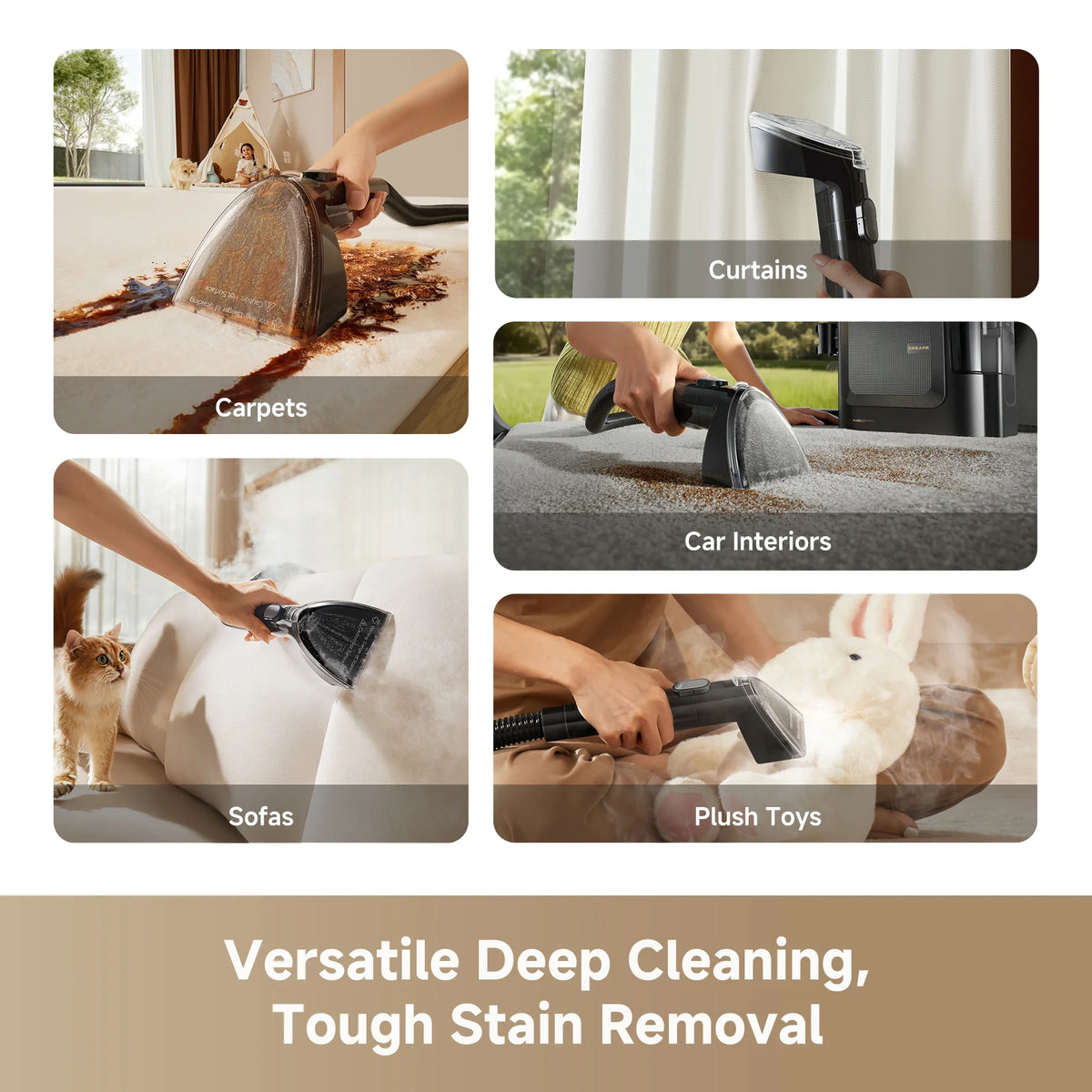 Steam spot cleaner with handheld steam nozzle attachment for upholstery and carpet cleaning