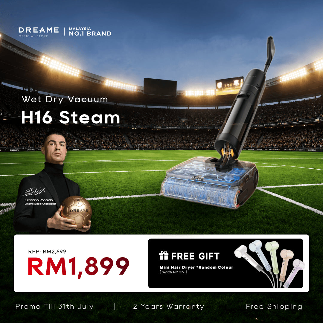 Dreame H16 steam wet dry vacuum with floor nozzle and detachable steam mop head
