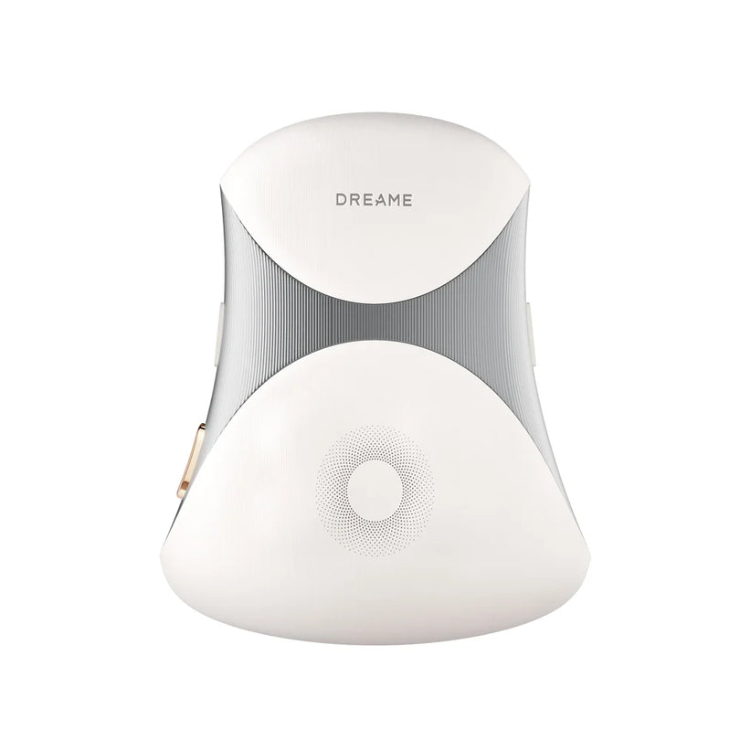 White Dreame back and waist massager cushion with rounded top and textured side panels