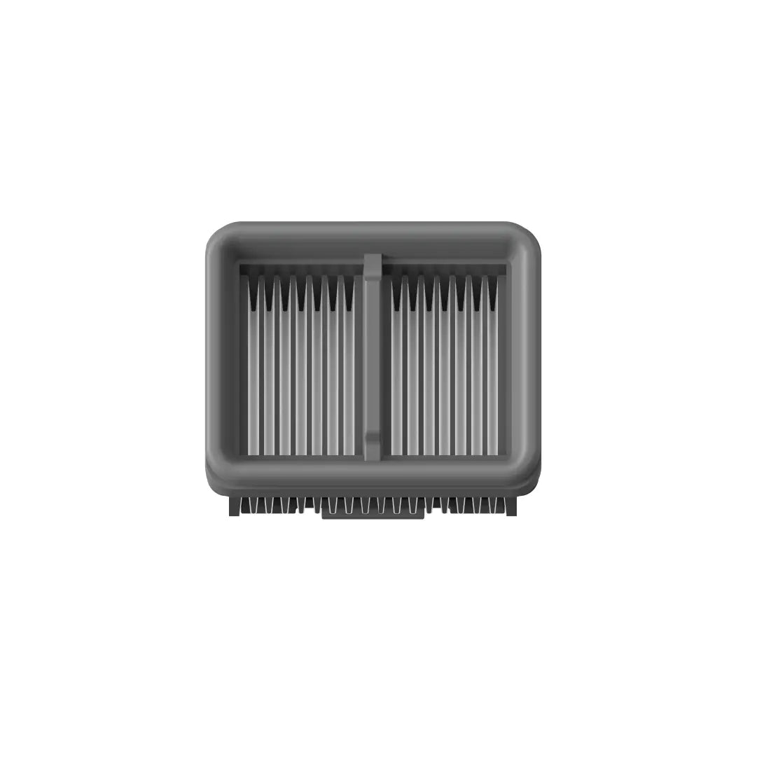 Wet/dry vacuum filter insert, gray frame with vertical ridges