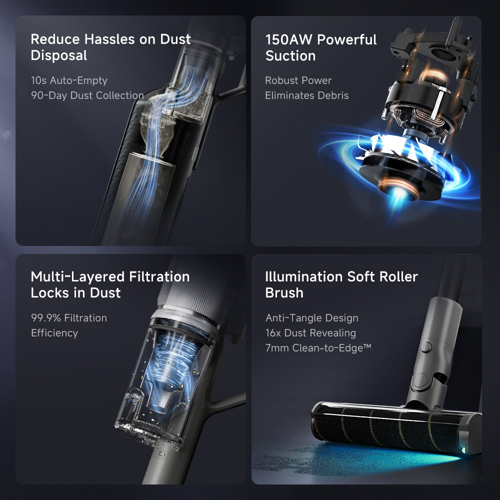 Z10s vacuum cleaner features: motorized suction, multi-layer filtration, roller brush