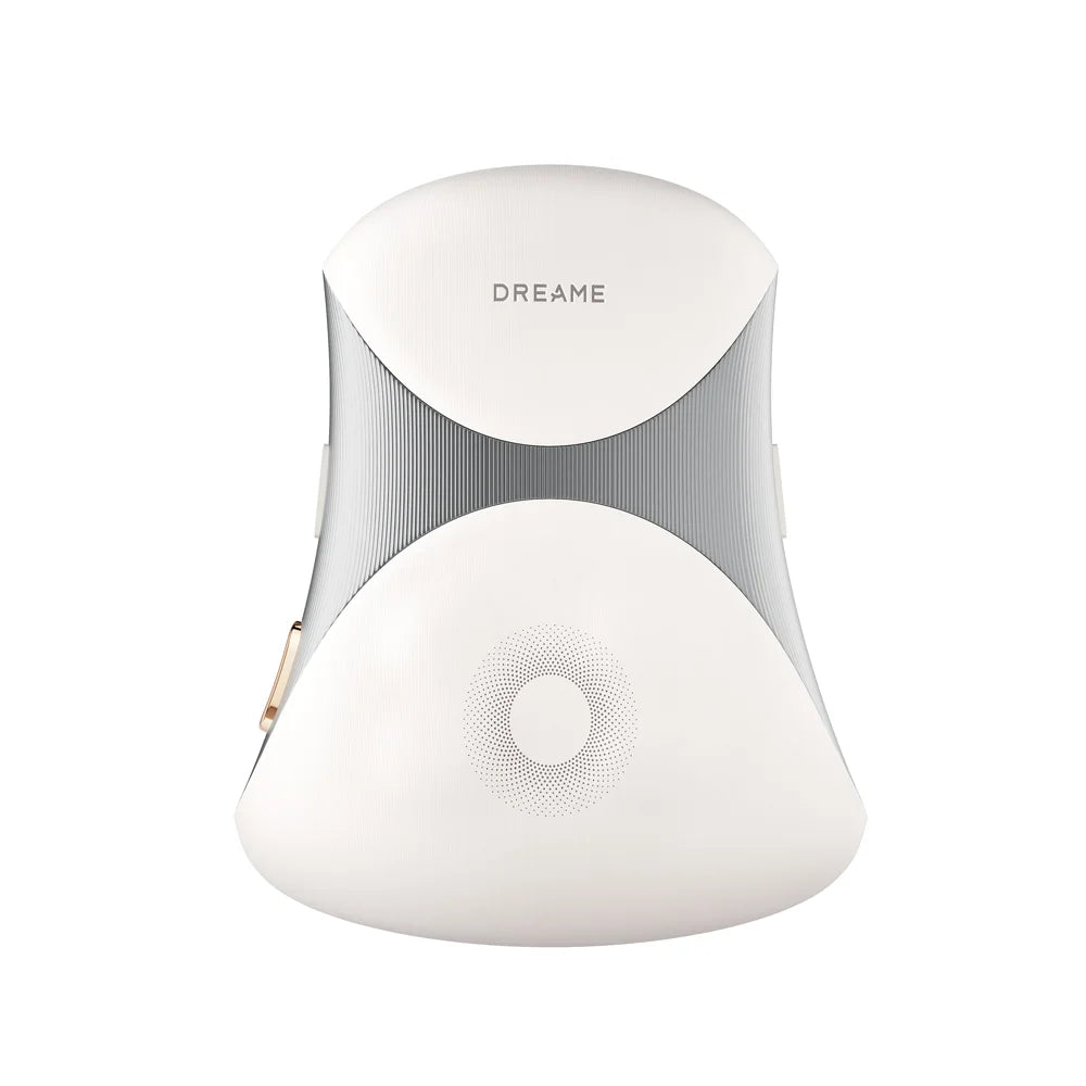 White Dreame back and waist massager cushion with rounded top and textured side panels