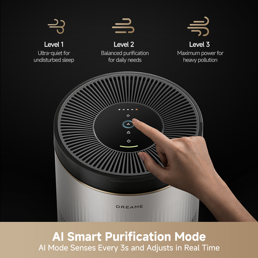 Dreame TP20 air purifier with top control panel and front air intake grille.