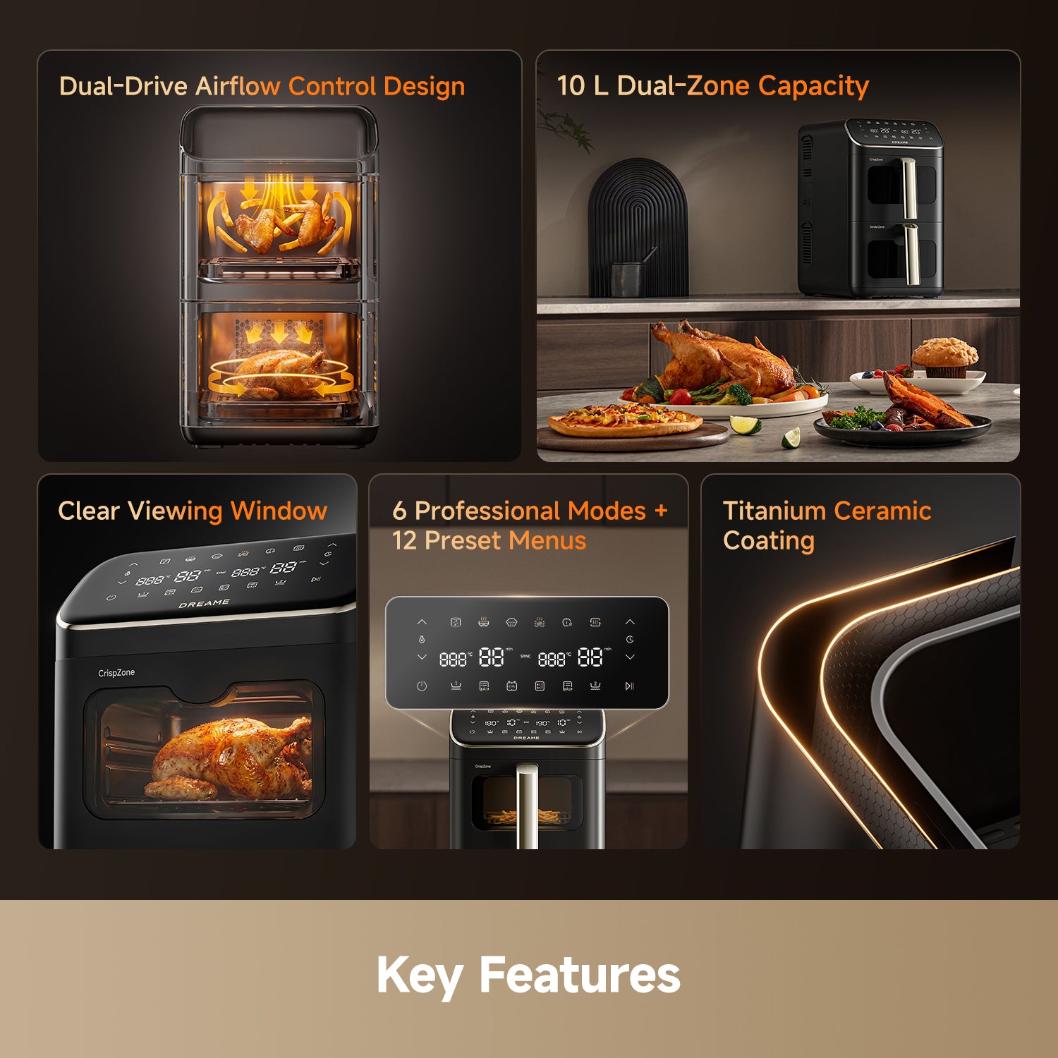 Dreame Feast DS50 Pro Dual Zone Air Fryer (10L)