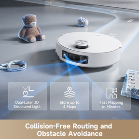 Dreame Aqua 10 Roller AE robot vacuum—dual-laser 3D structured light, fast mapping