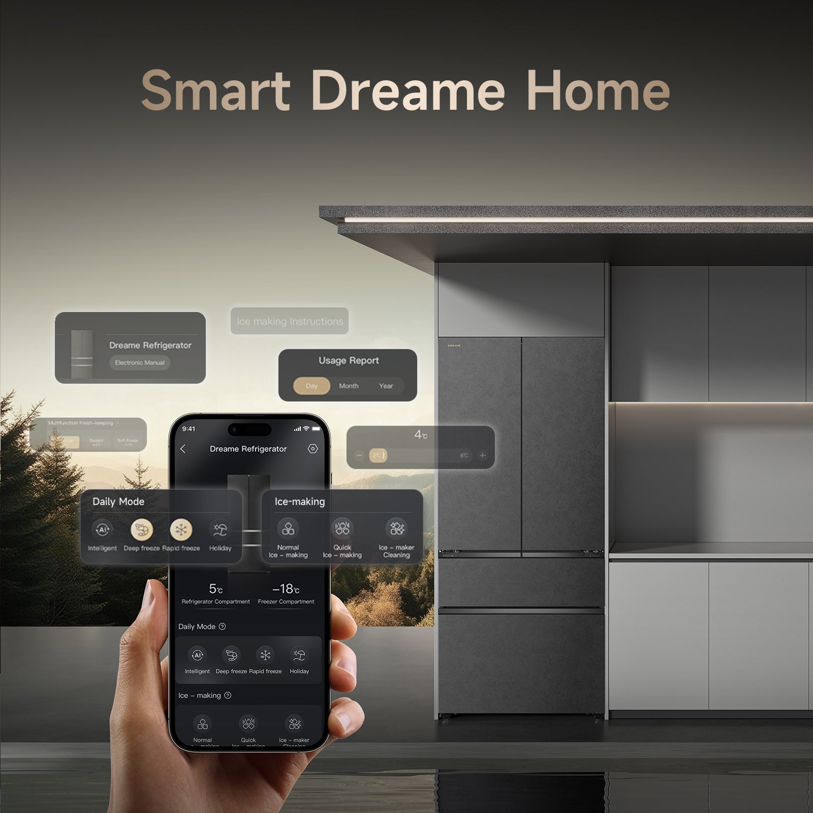 (DEPOSIT ONLY) Dreame Z Fresh Side By Side Refrigerator