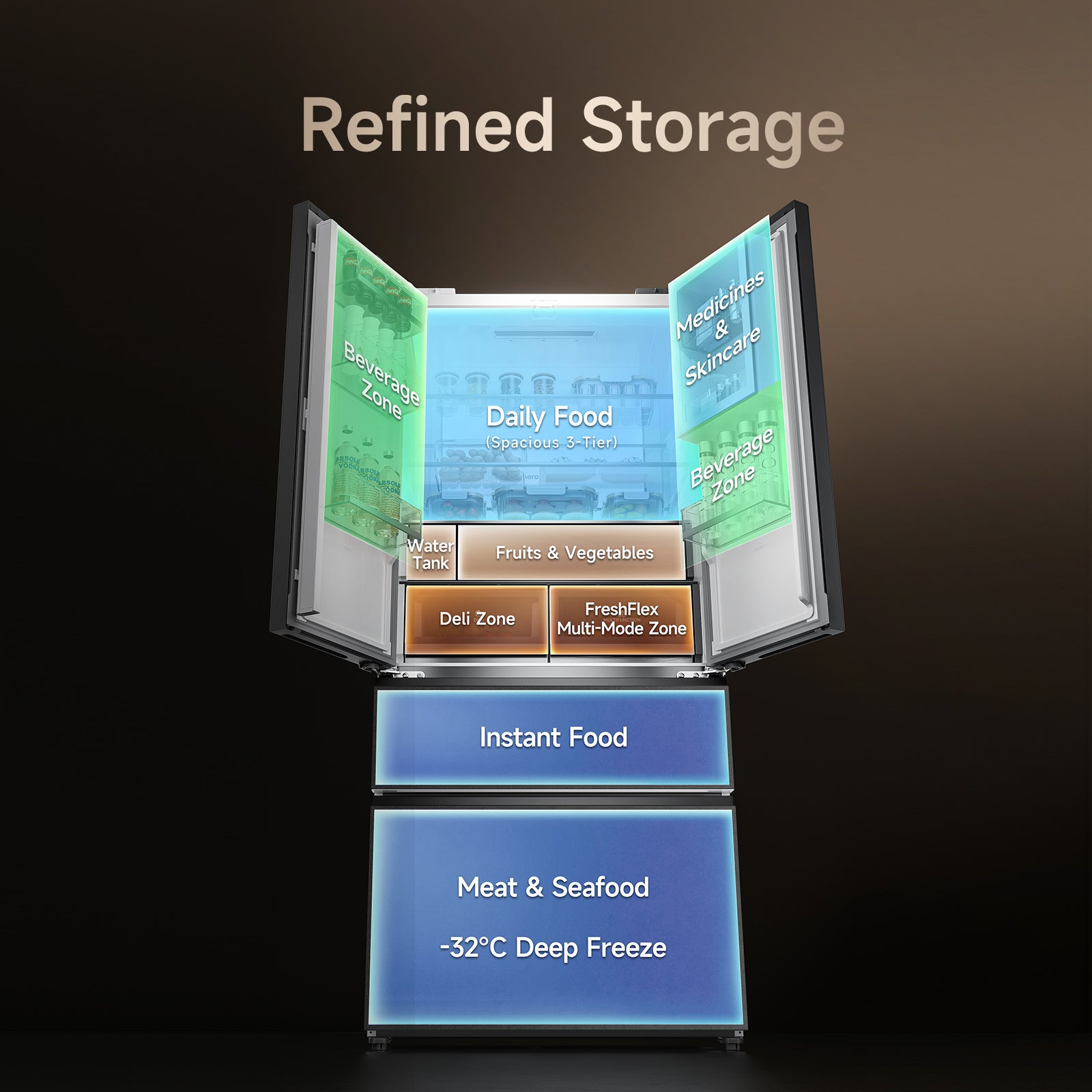 (DEPOSIT ONLY) Dreame Z Fresh Side By Side Refrigerator