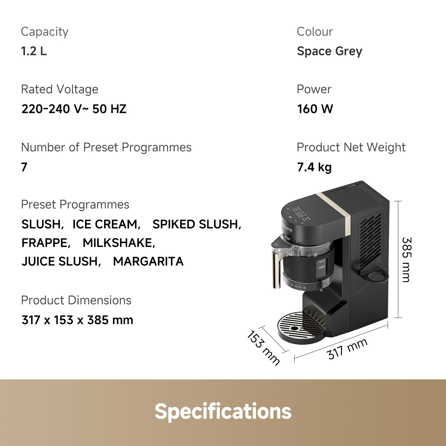 Dreame FrostBlend™ SLM60 2-in-1 Slushie & Ice Cream Maker