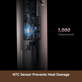 Hair styling styler showing internal sensor module close-up