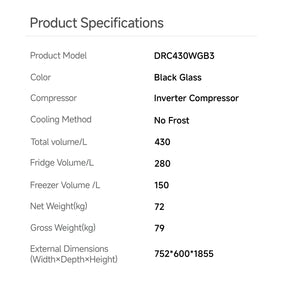 (Deposit Only) Dreame C-Fresh Side By Side Refrigerator 430L