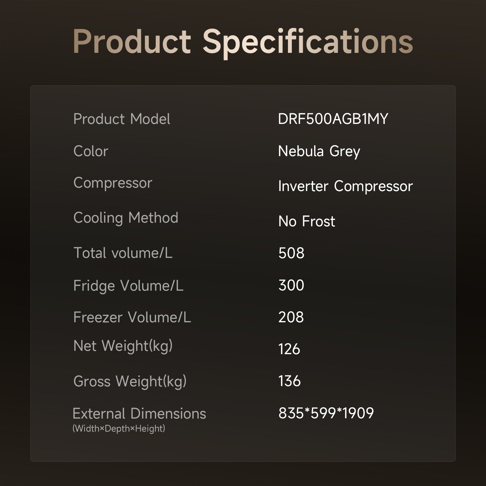 (DEPOSIT ONLY) Dreame Z Fresh Side By Side Refrigerator