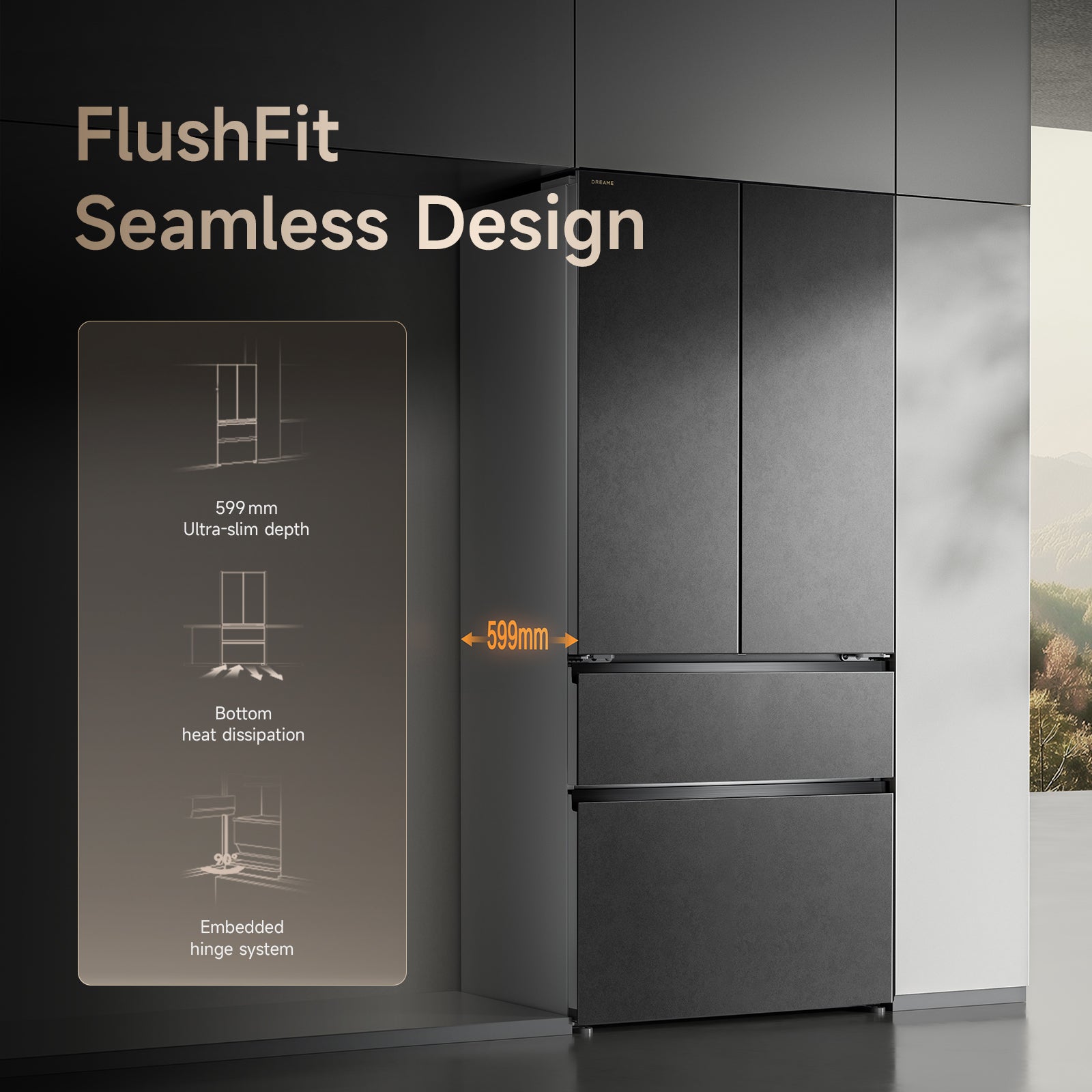 (DEPOSIT ONLY) Dreame Z Fresh Side By Side Refrigerator