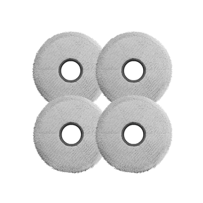 Robot vacuum mop pads set of four, gray textured pads with black center rings