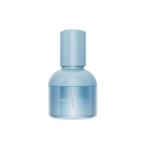 Dreame Boca hair care essence bottle, light blue with blue pump cap
