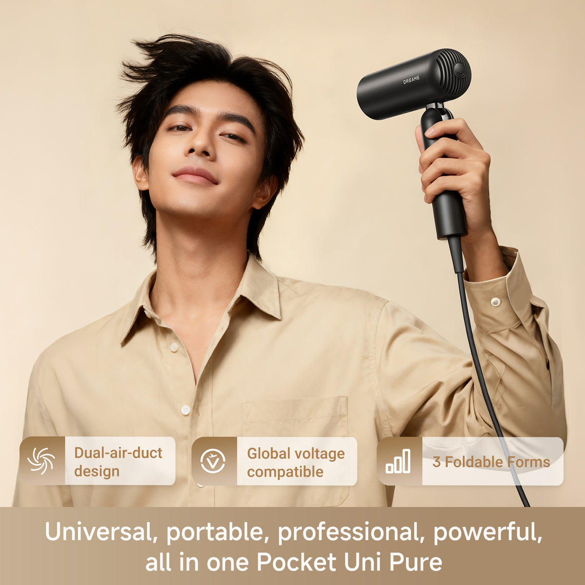 Dreame Pocket Uni High-Speed Hair Dryer (Pure Black - without nozzle version) Dreame MY