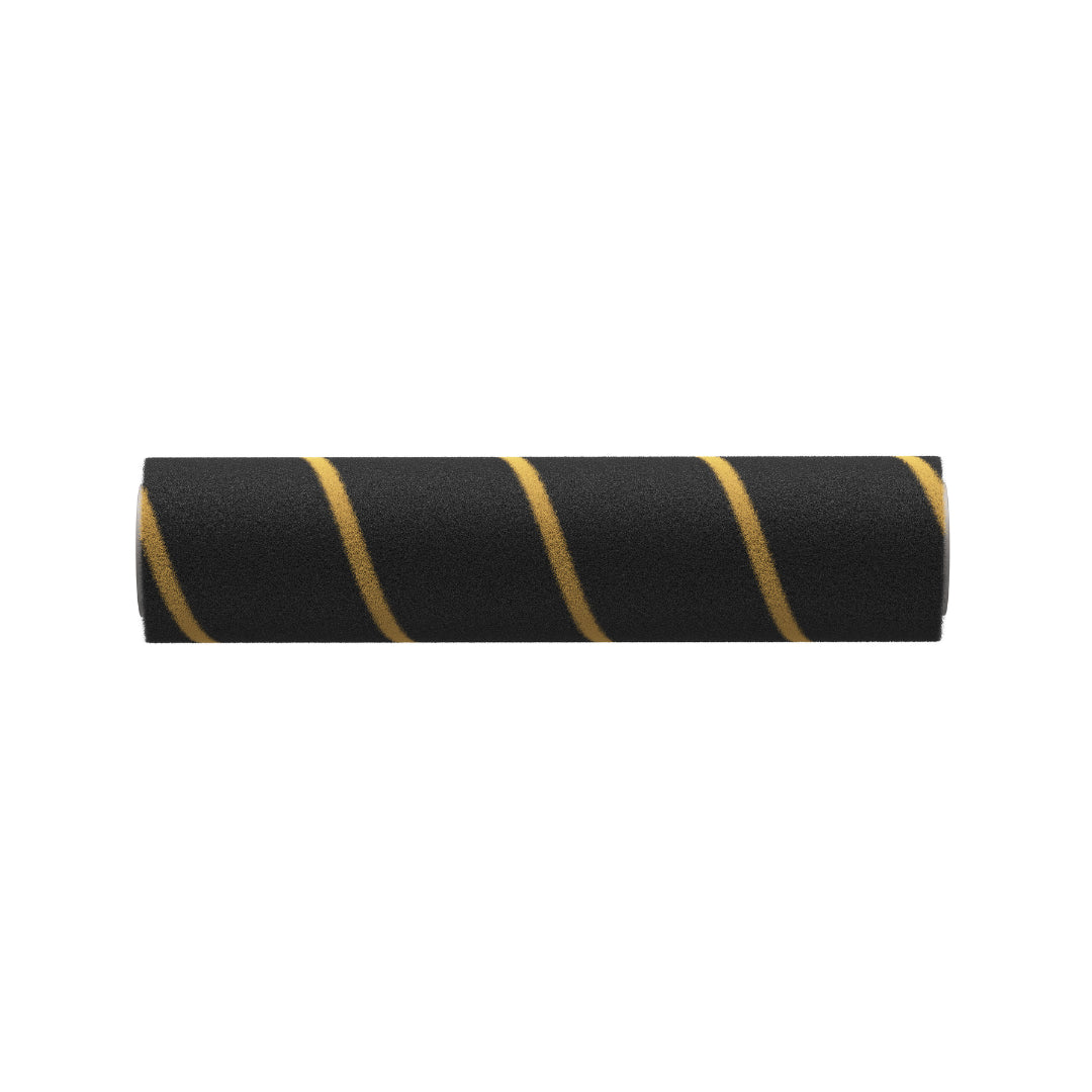 Replacement roller brush cylinder, black foam with yellow accent stripes