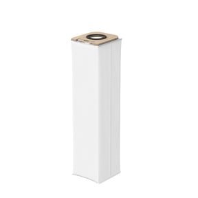 Dust collection bag with filter port, white bag and brown top ring