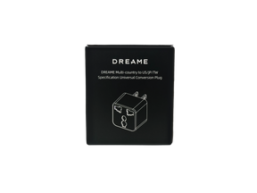 Black travel adapter box with Dreame logo and multi-country universal plug diagram