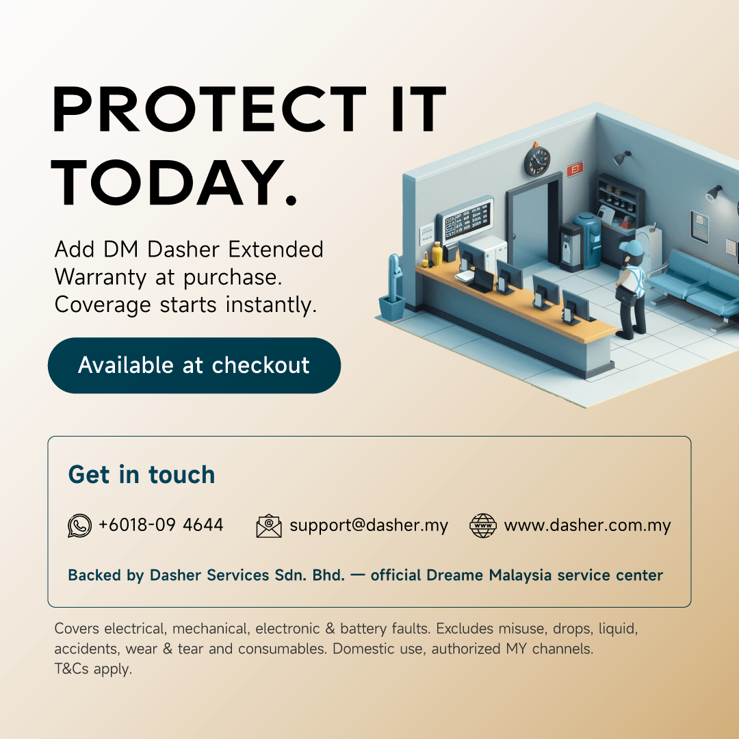 Extended warranty purchase card with service contact details and office illustration
