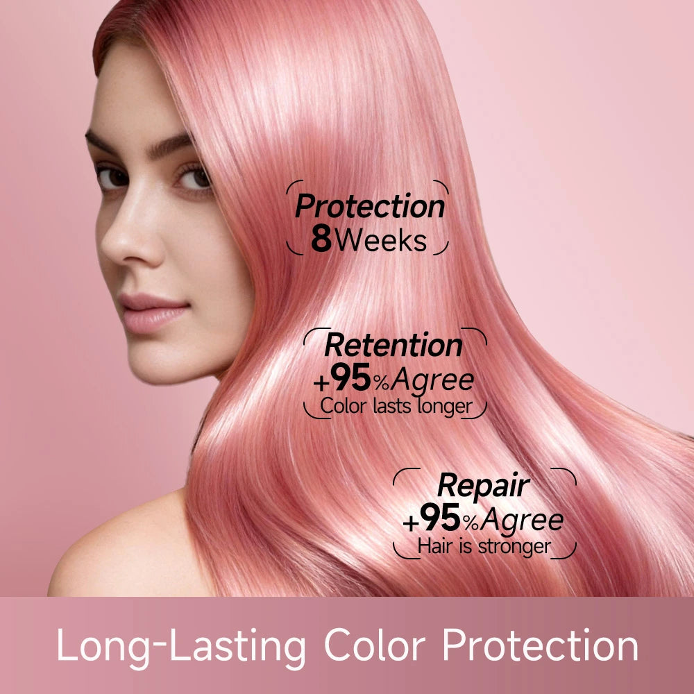 Long pink hair strands with smooth glossy finish