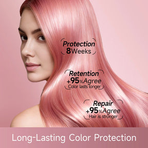 Long pink hair strands with smooth glossy finish