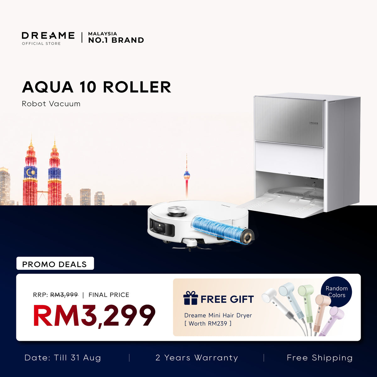 Dreame Aqua 10 Roller Robot Vacuum