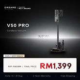 Cordless stick vacuum cleaner with floor brush head and clear dust canister