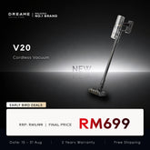 Dreame V20 cordless stick vacuum cleaner with handle and clear dust canister