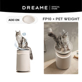 Dreame FP10 air purifier with add-on pet weighing tray shown beside unit