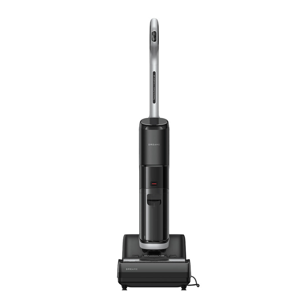 Dreame H14 Wet Dry Vacuum with upright handle and charging base, black/gray