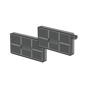 Robot vacuum air filter set, two dark rectangular filter cartridges