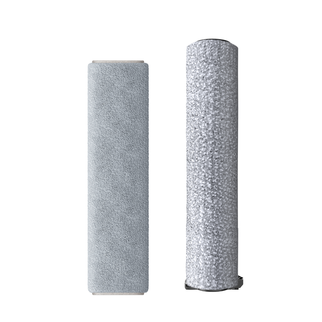 Robot vacuum replacement filter elements, one gray flat pad and one rolled pad
