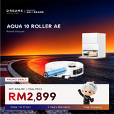 Dreame robot vacuum with blue roller and white charging dock