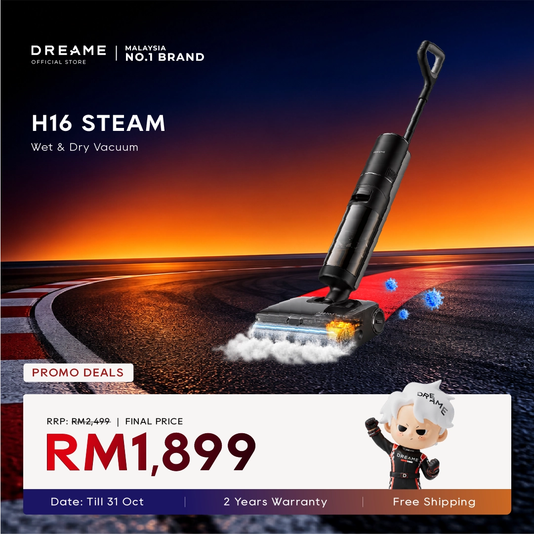 Steam wet/dry vacuum cleaner with handheld wand and floor nozzle