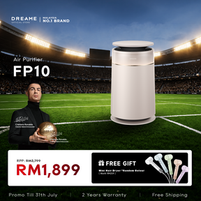 Dreame FP10 air purifier, white cylindrical tower with top vent