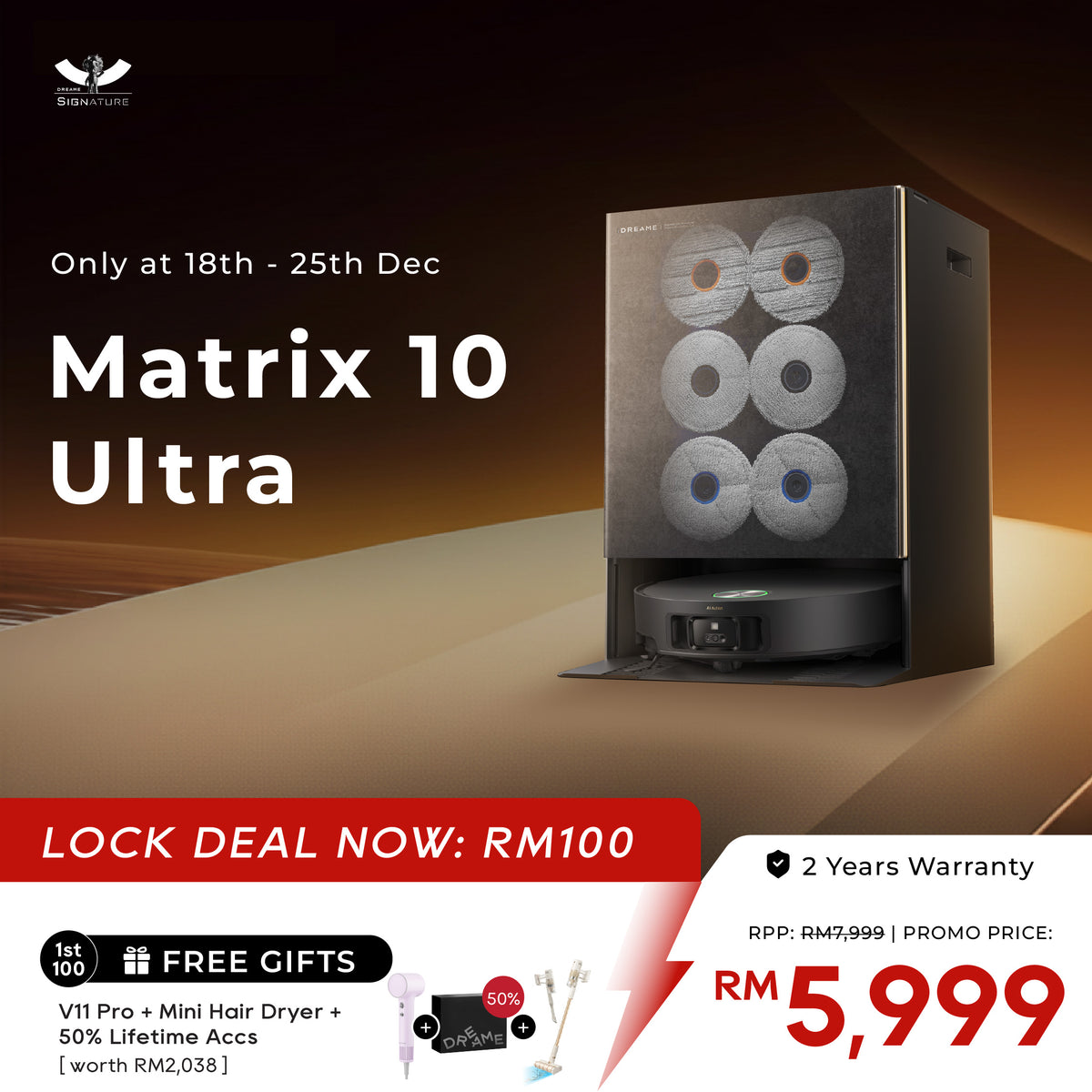 (Deposit Only) Dreame Matrix10 Ultra Robot Vacuum