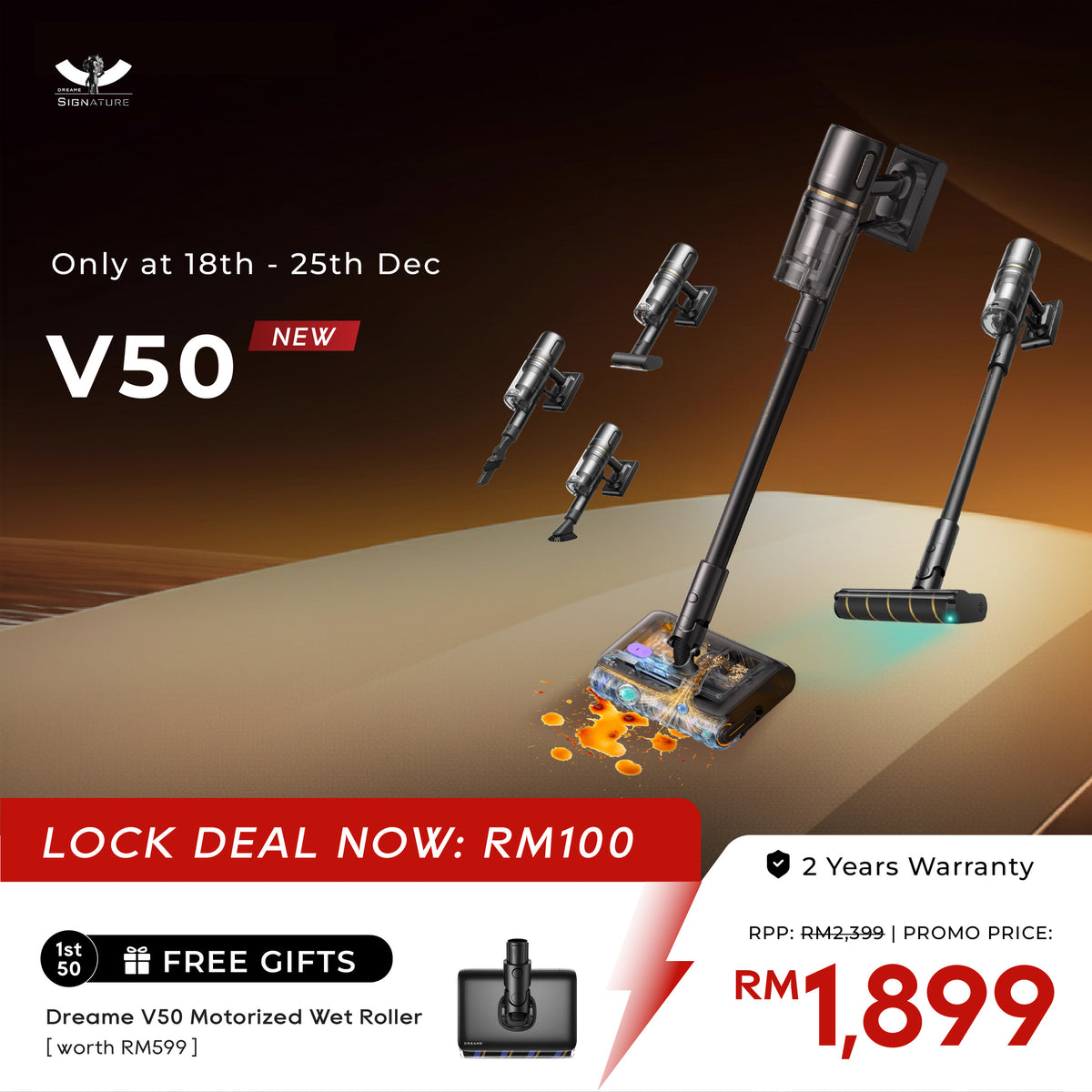 (Deposit Only) Dreame V50 Cordless Vacuum Cleaner