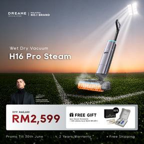 Handheld wet dry steam vacuum with orange heated roller brush