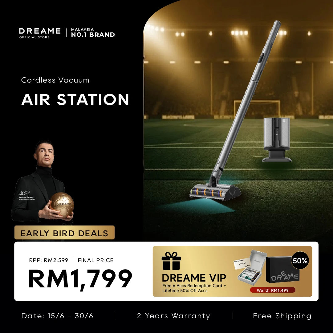 Cordless vacuum cleaner with standing floor nozzle and slim upright handle, gray base