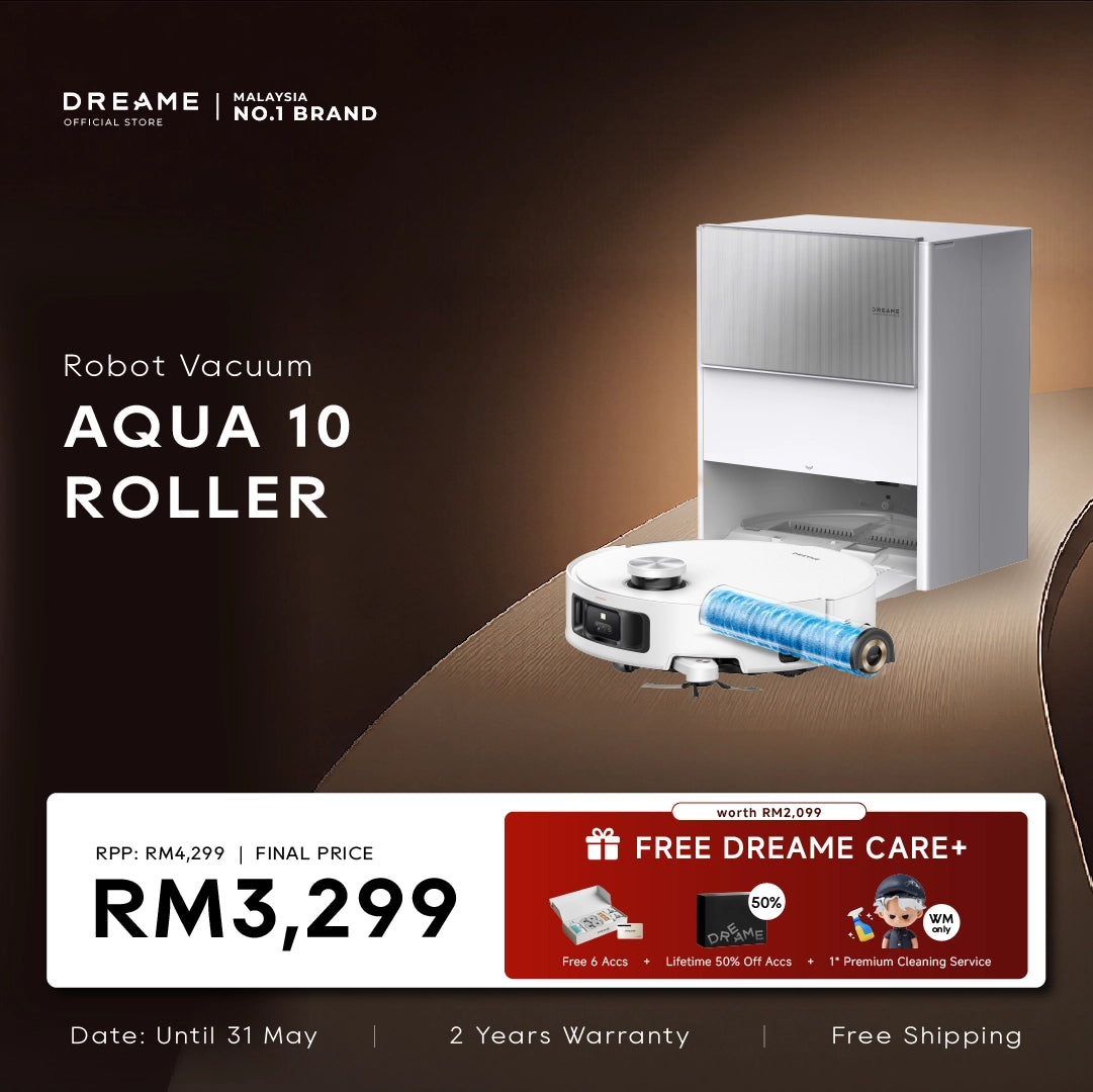 Dreame Aqua 10 roller robot vacuum with mopping tank and base station