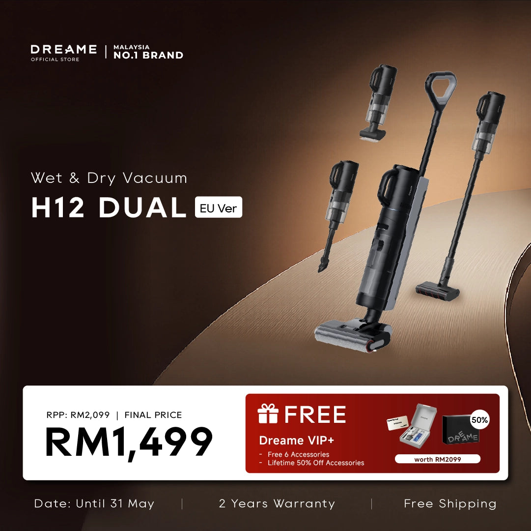 Dual wet and dry vacuum with handheld nozzle and floor brush attachment