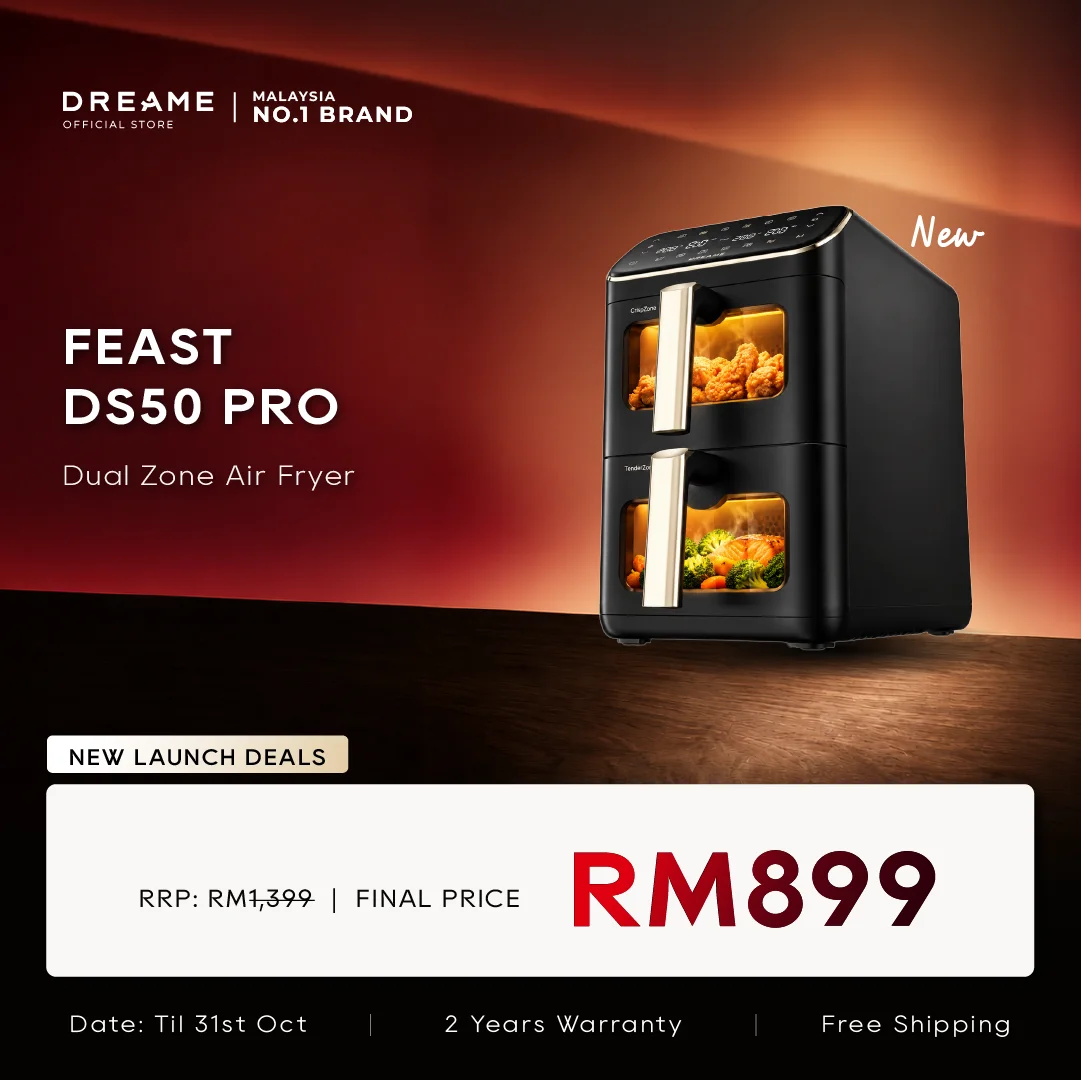 Black dual-zone air fryer with two viewing windows and drawer-style baskets