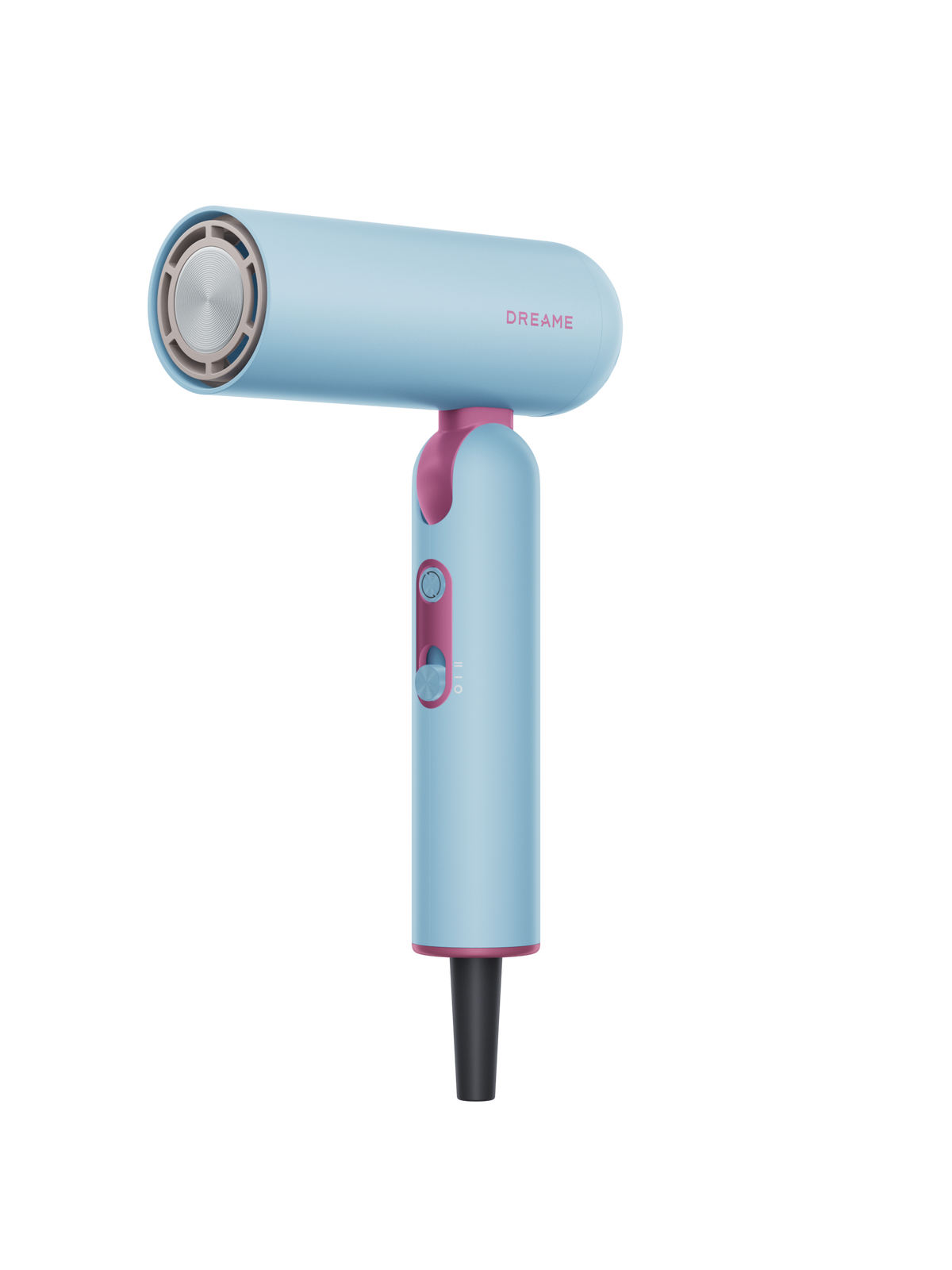 Light blue handheld hair dryer with removable air filter