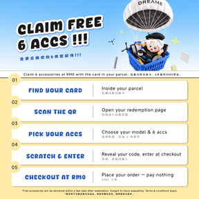 Robot vacuum accessories promotion card with claim steps and QR instructions