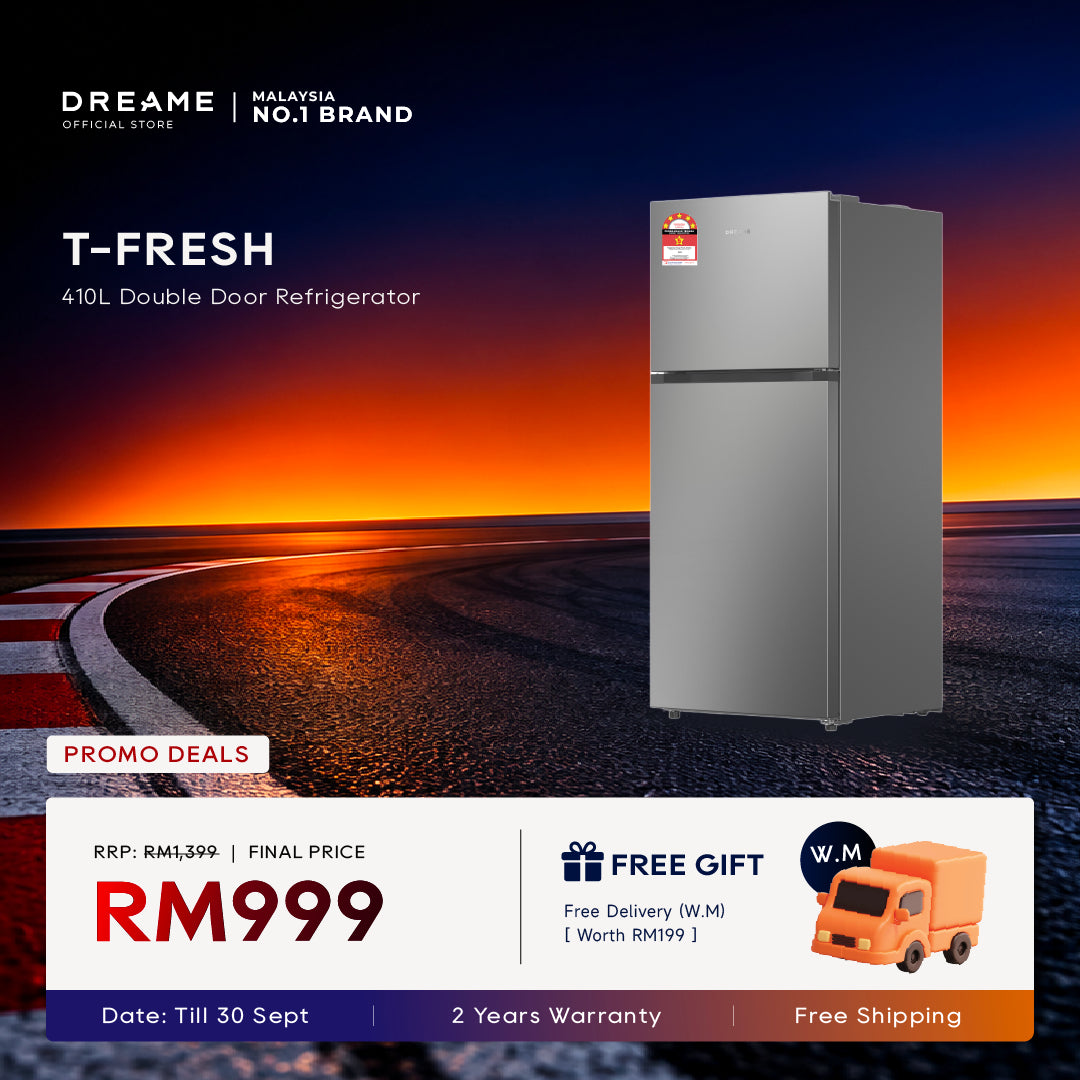 [WEST MALAYSIA ONLY] Dreame T-Fresh Double Door Refrigerator 410L