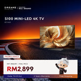Dreame 65-inch mini-LED 4K TV with glowing flower display on screen