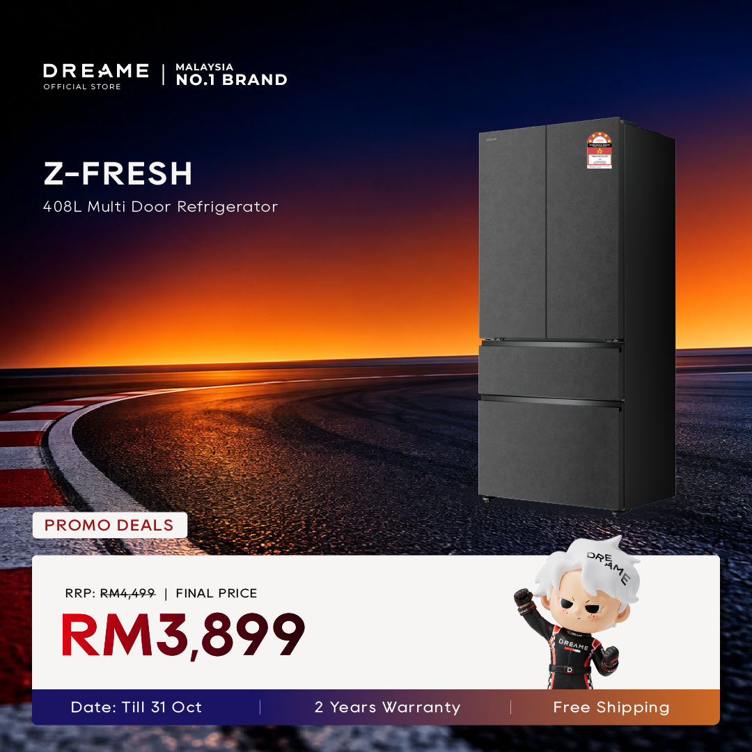 Dreame Z-Fresh multi-door refrigerator with two main compartments in dark gray