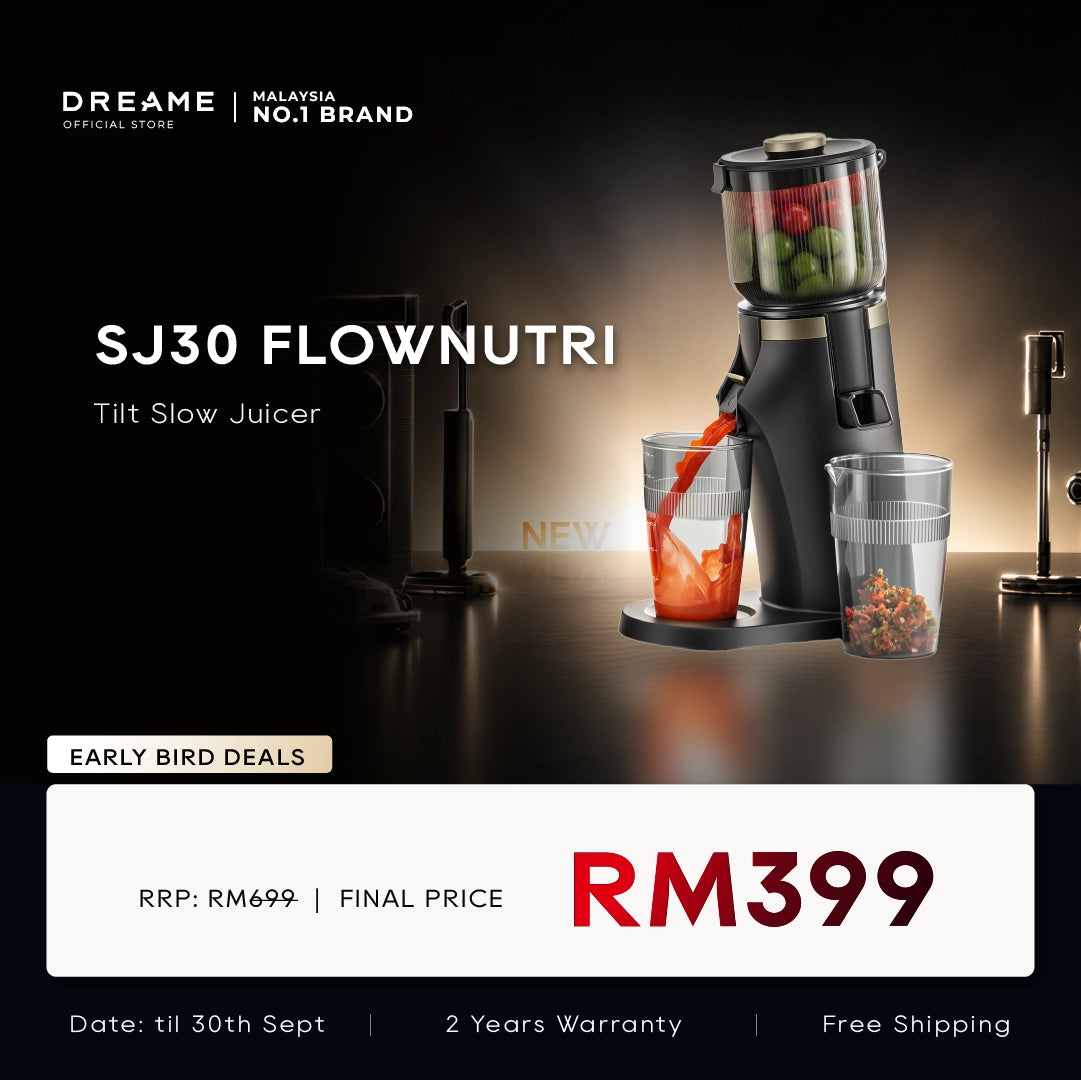 Black tilt slow juicer with pulp container and blender cup