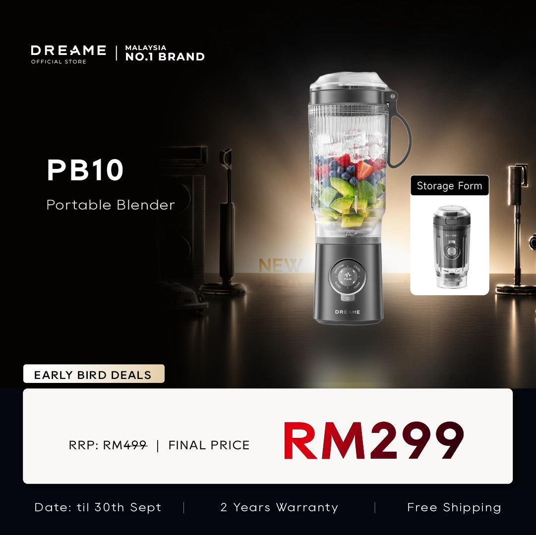 Dreame PortFresh™ PB10 portable blender with clear blending jar and carry handle