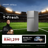 Dreame T-Fresh double-door refrigerator, white, front view with two handles
